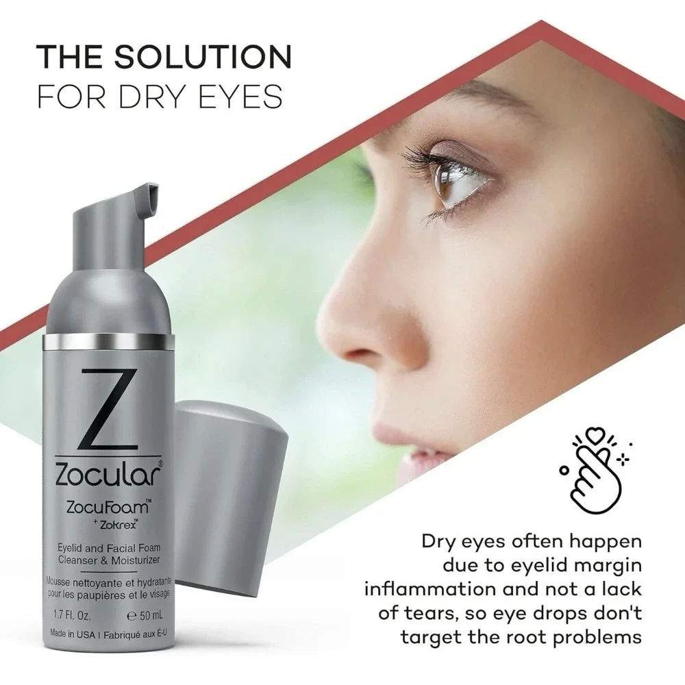 Zocular ZocuFoam‎ Eyelid and Facial Foam Cleanser Moisturizer NEW SEALED